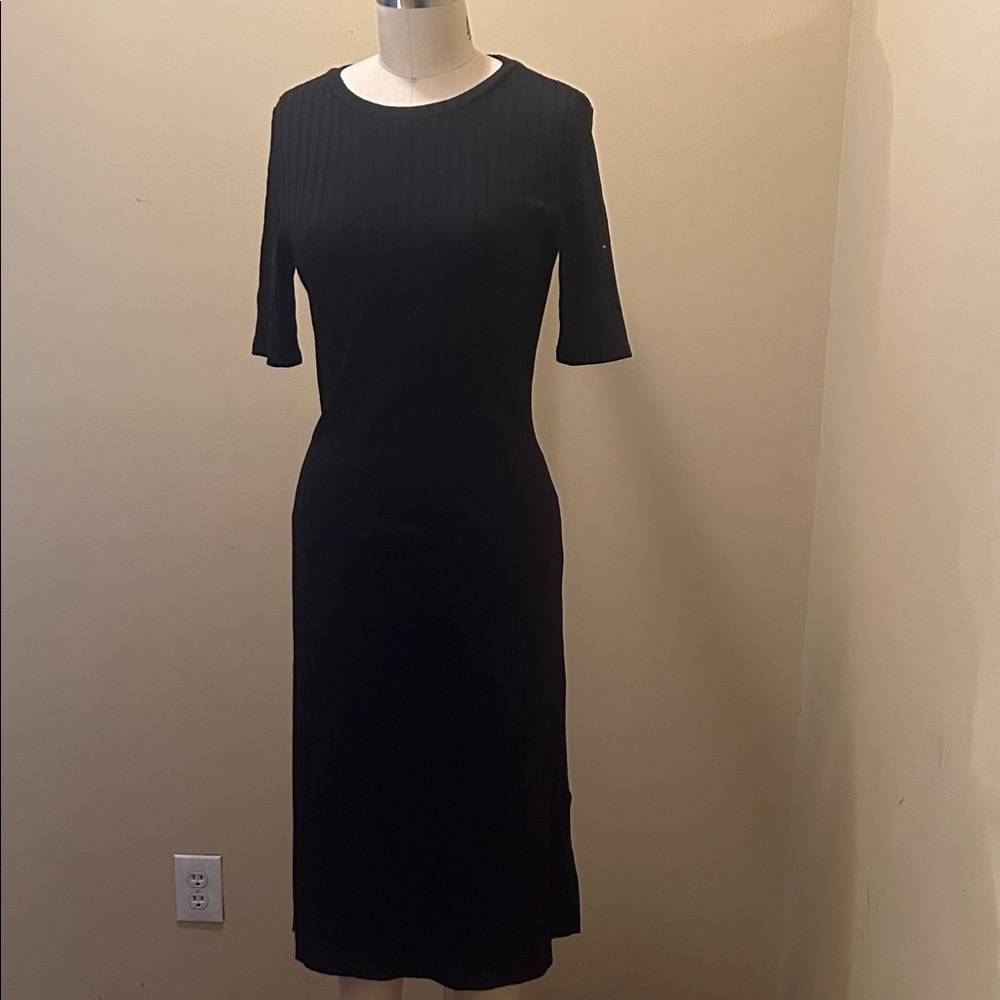 LOFT Classic Black Midi Dress